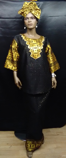 black and gold african attire