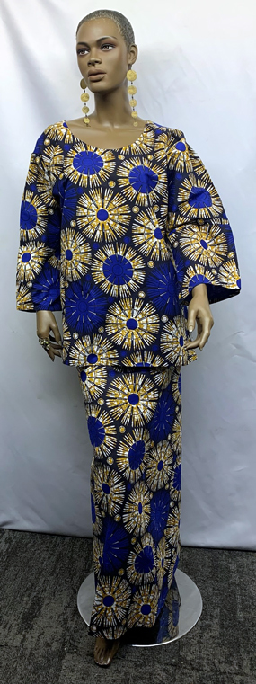 African-Blue-Gold-Skirt-Set