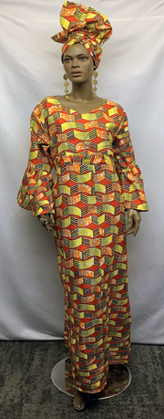 African-Olive-Green-Orange-