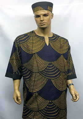 African-Purple-Gold-Clover-Print-Shirt