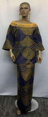 African-Purple-Gold-Off-Shoulder-Set