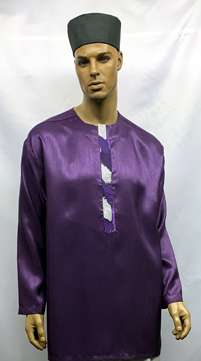 African-Purple-White-Print-Dashiki-Shirt