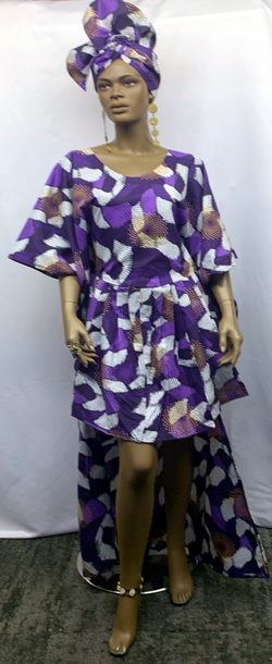 African-Short-Purple-Print-