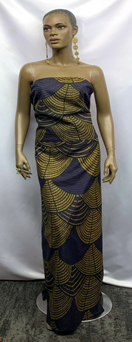 African-Strapless-Clover-Print-Dress