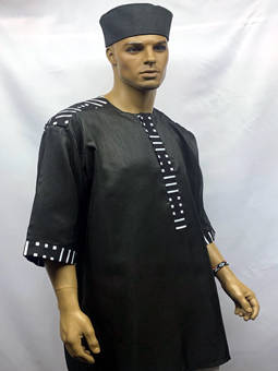 Dashiki-Black-White-Paneled-Shirt