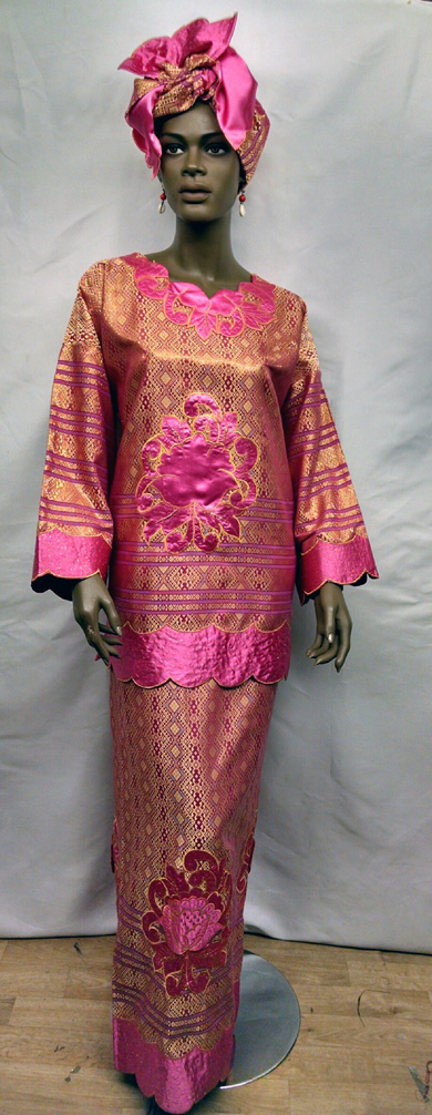 African Dress- Fuchsia and Gold Buba Dress