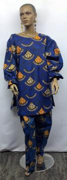 African-Orange-Royal-Blue-Pants-Set