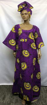 African-Purple-Black-Long-Dress