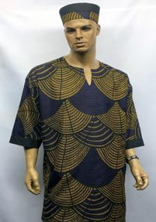 African-Purple-Gold-Clover-Print-Shirt