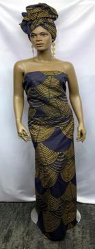 African-Strapless-Purple-Gold-Print-Dress