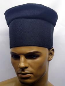 African Tall Black Linen Jamaican Style Hat