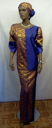 African Dress- george two toned skirt set