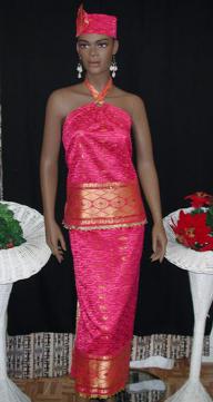 African Elegant Fuchsia and Gold  Skirt Set