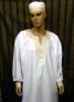 African Shirt-White and Gold Dashiki Shirt w/Hat