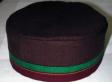 Africa Hat- Kente trim Brown Kufi or Hat For Men