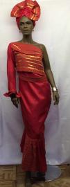 African Wedding Dress- Elegant Two-Toned Red Dress